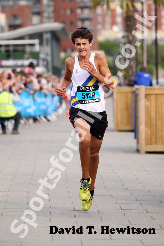No 5129 finishing the 2012 BUPA Junior Great North Run.
